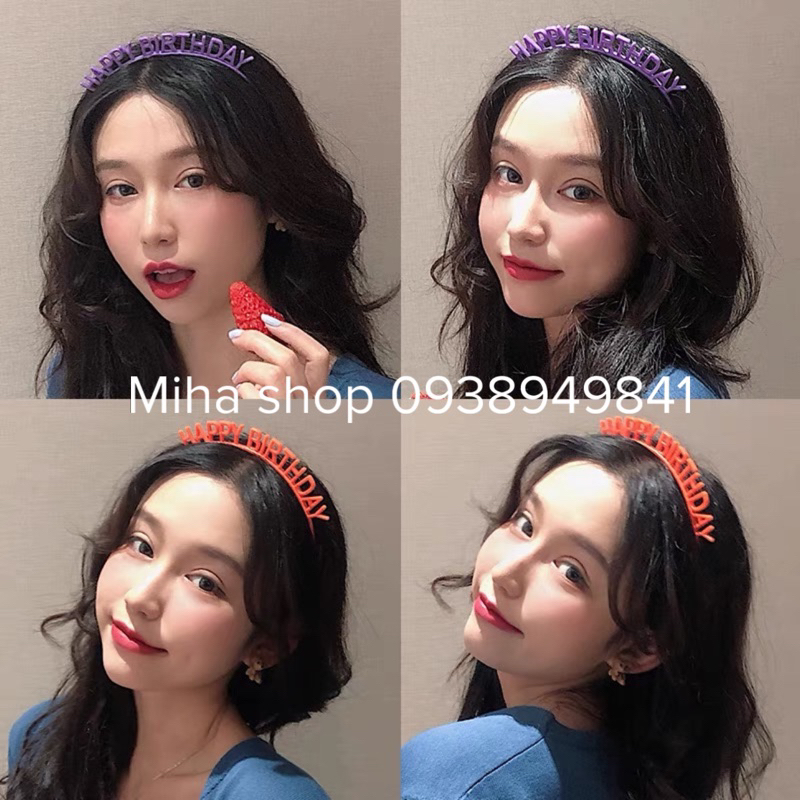 Bờm sinh nhật, cài tóc chữ happy birthday, bờm nhựa nhiều màu cho bé gái, bạn nữ