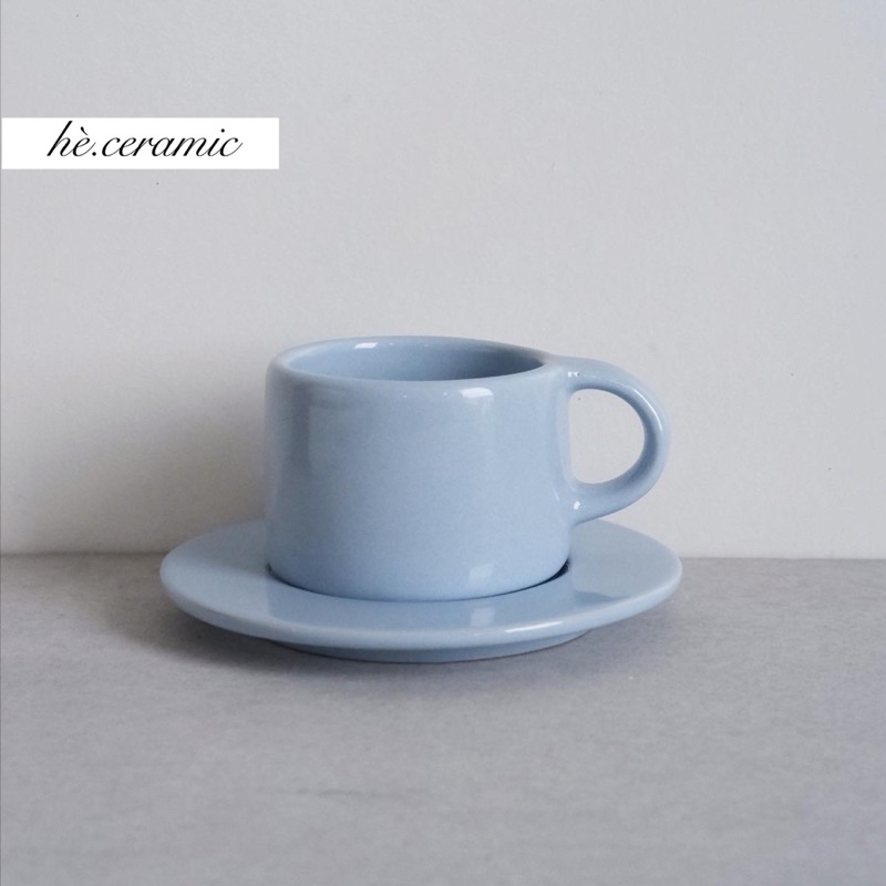 HÈ.CERAMIC / Bộ cốc gốm sản xuất bởi Hè, Bộ cốc gốm màu xanh pastel. Lilac Cups 190ml.