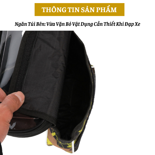 Túi Đựng Đồ Treo Sườn Xe Đạp Đa Năng Có Ngăn Đựng Điện Thoại Cảm Ứng Tặng Kèm Bọc Đi Mưa