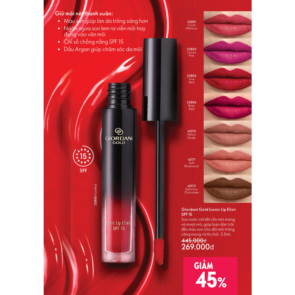 SON NƯỚC - GIORDANI GOLD ICONIC LIP ELIXIR SPF15
