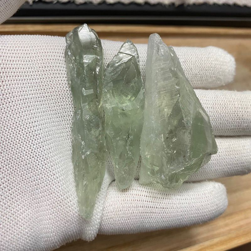 (3 viên) Tinh thể Thạch Anh Xanh (Prasiolite) Pha Lê, dùng trưng bày, sưu tầm, thanh tẩy Tarot...!!!