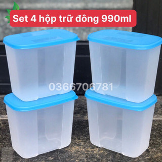 TTUPPERWAREHOUSE MALL - Bộ hộp trữ đông Pocket Freezermate ĐH Tup (4 hộp)