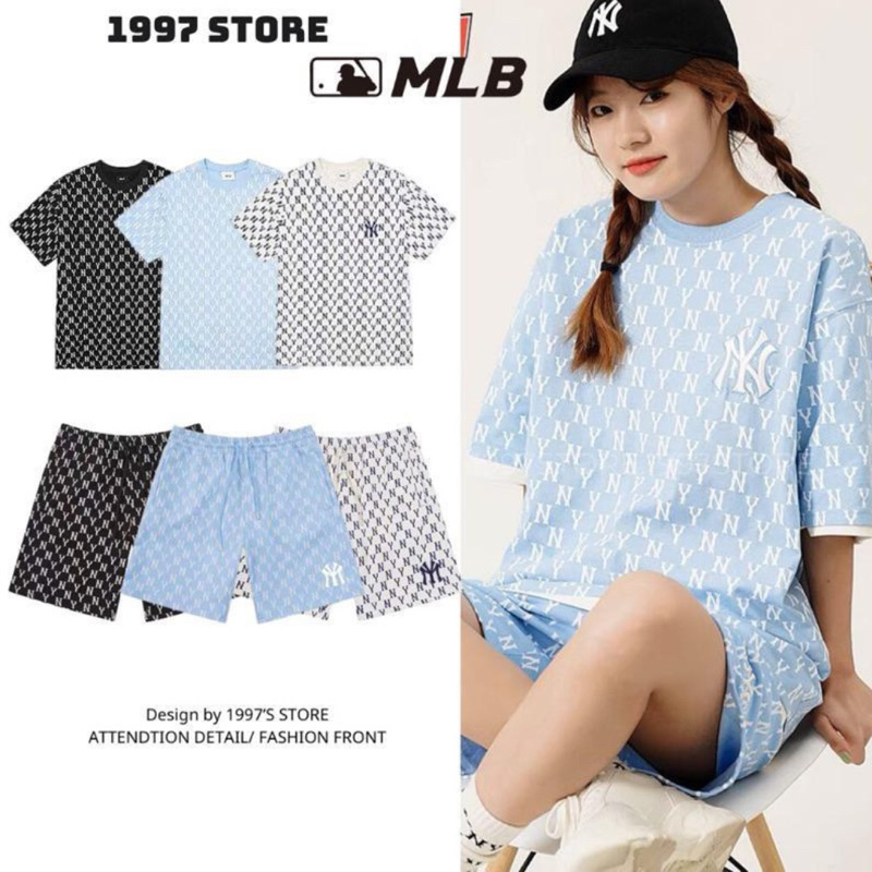 Set thun form rộng nam nữ tay ngắn in full chữ mono siêu xinh