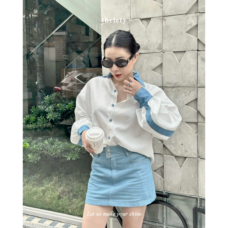 Chân Váy Denim Mini NAVI SKIRT | 𝐭𝐡𝐞𝐥𝐞𝐭𝐲