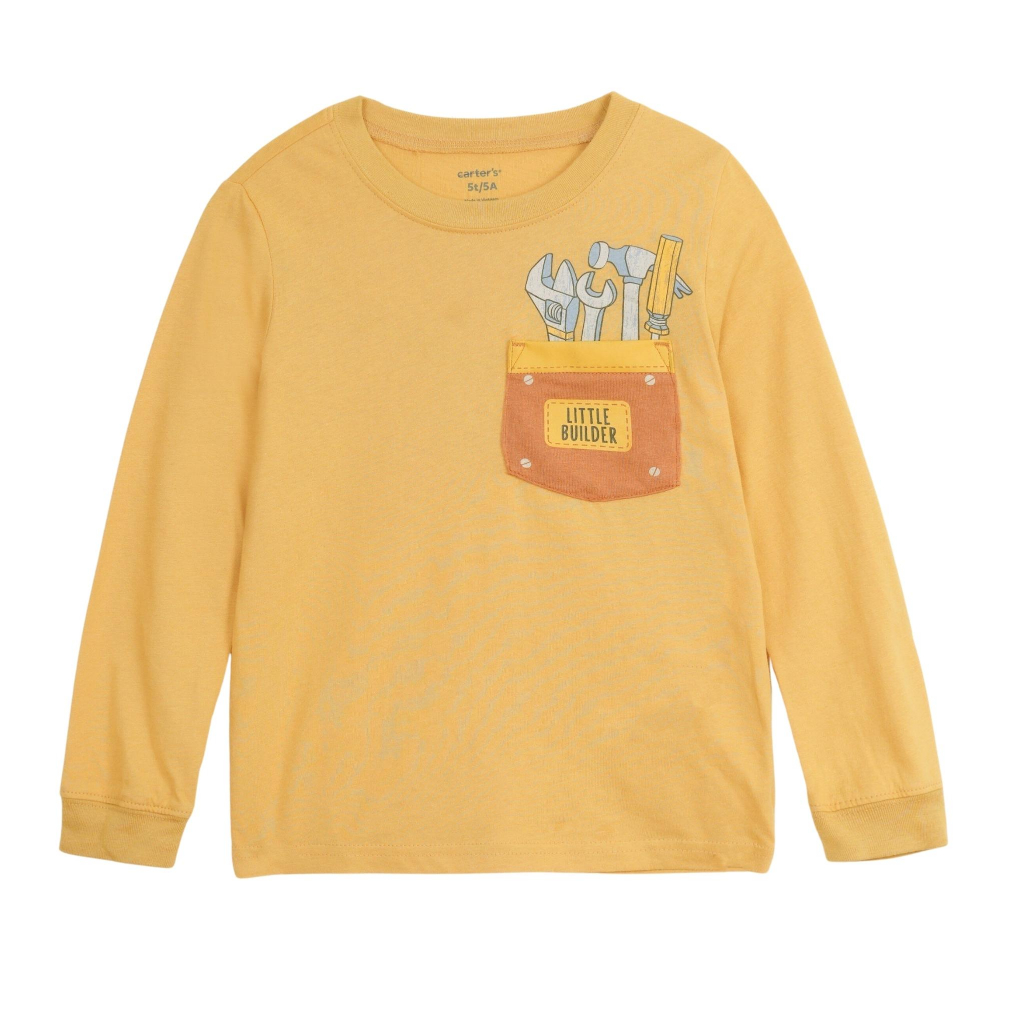 Áo phông dài tay trẻ em xuất dư, áo thu đông bé trai bé gái chất vải cotton ngực in hình