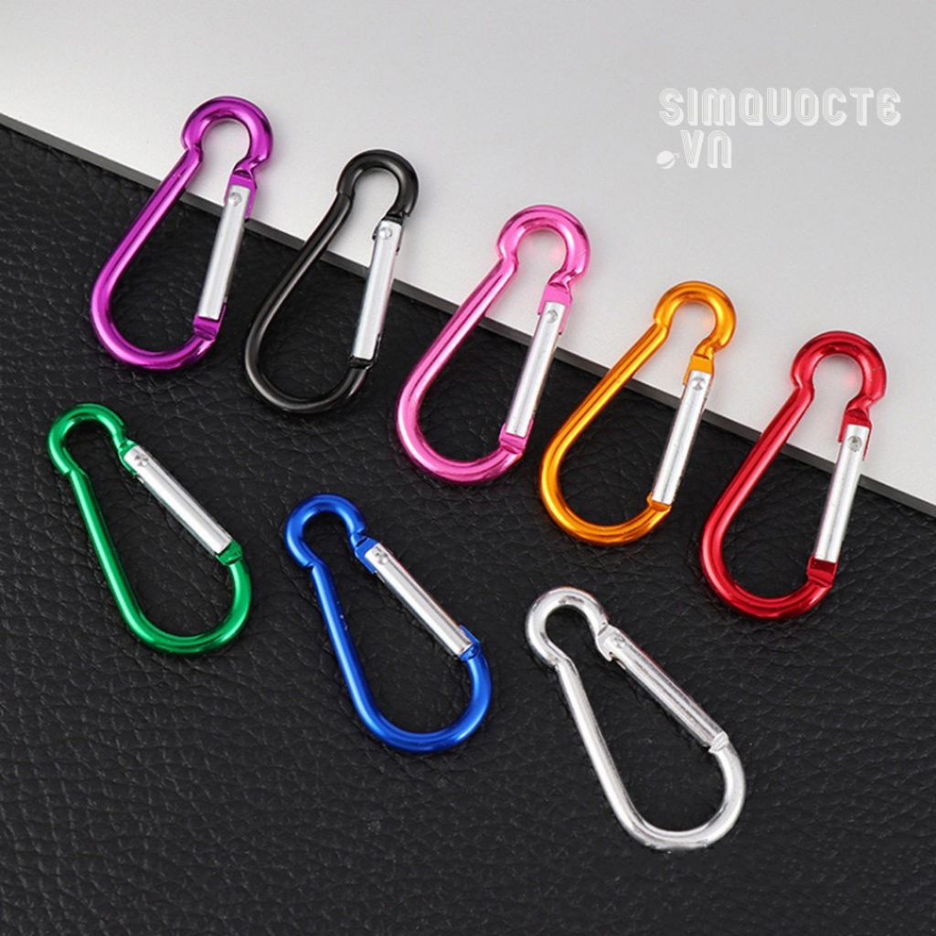 Móc khoá carabiner bằng nhôm dùng đi cắm trại leo núi Móc treo đồ đi phượt, du Lịch đa năng màu sắc ngẫu nhiên MPK14