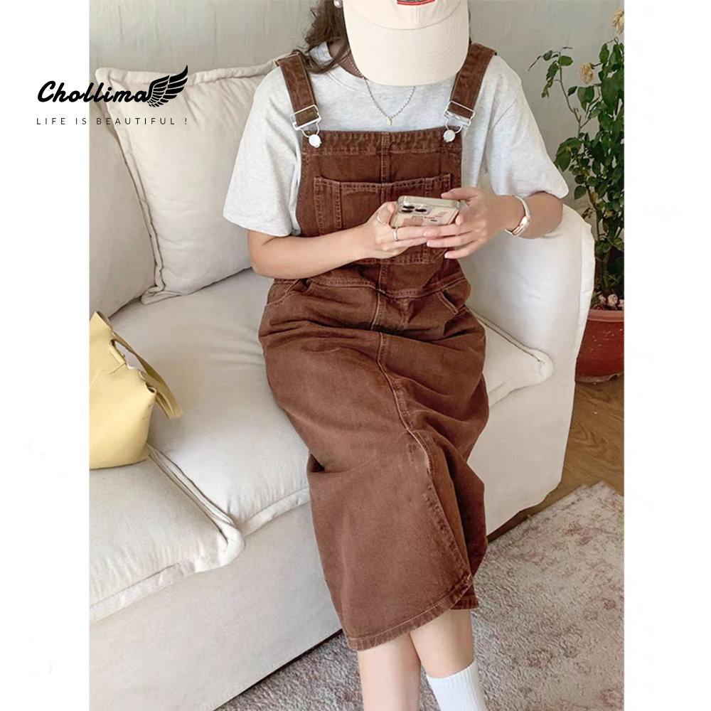 Váy yếm kaki Chollima YJ031 chất kaki cotton mặc mát phong cách trẻ trung hàn quốc