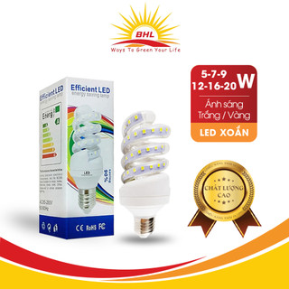Bóng đèn led xoắn 5w - 7w - 9w - 12w - 16w - 24w - 30w - ánh sáng trắng, vàng
