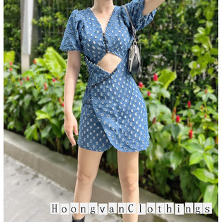 Đầm jean denim cut out