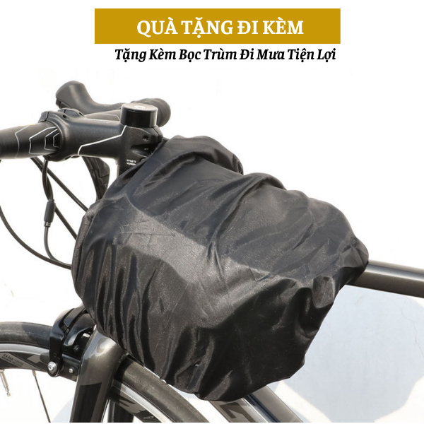 Túi đựng đồ treo xe đạp thể thao đa năng tiện dụng khi đi lại, tặng kèm bọc trùm đi mưa