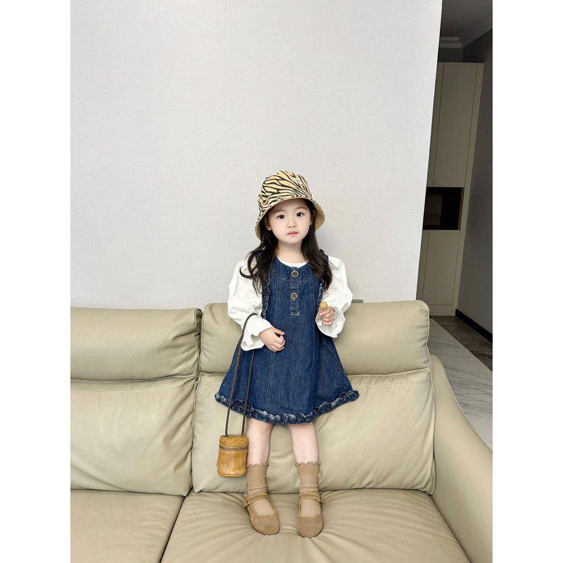 B0036- Set đồ bé gái áo kèm váy bò có ảnh thật
