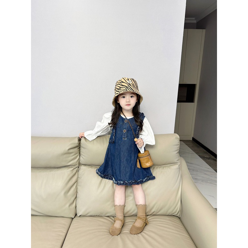 B0036- Set đồ bé gái áo kèm váy bò có ảnh thật