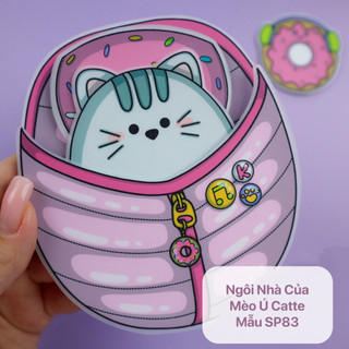 Ngôi nhà búp bê bằng giấy - ngôi nhà của mèo ú catte - mẫu sp83