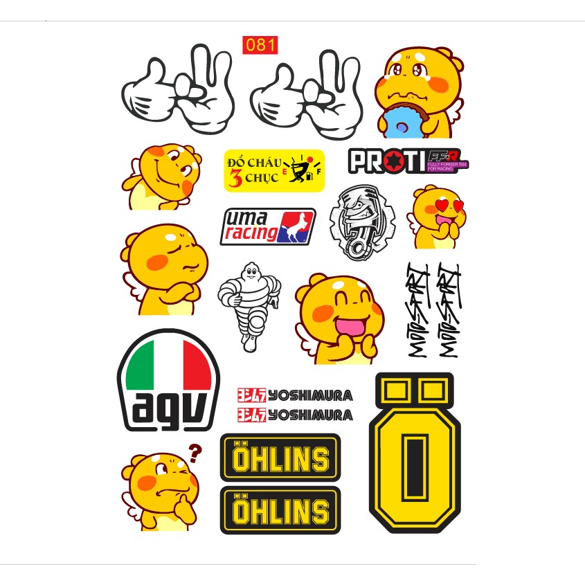 Tem hình khủng long vàng dễ thương