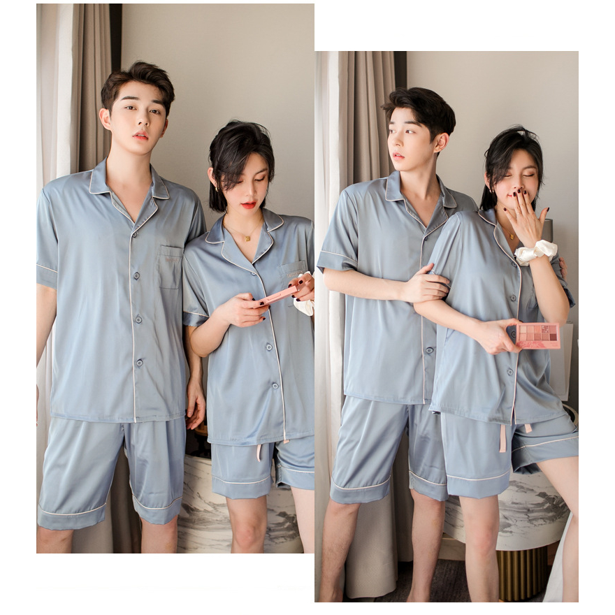 Bộ đồ ngủ pijama Nam Nữ Bigbang Luxury mã 221 chất lụa satin cao cấp mặc nhà dành cho cặp đôi gia đình quà tặng