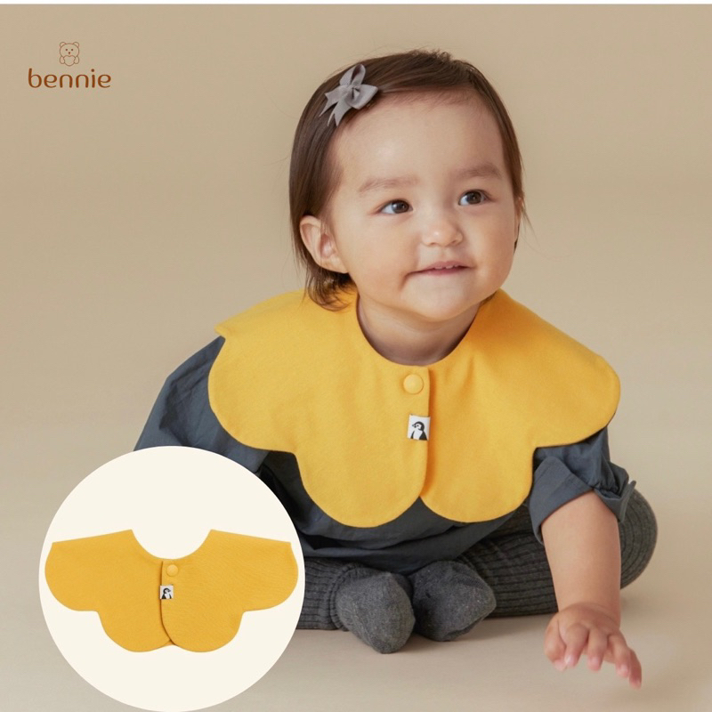 Yếm cổ tròn cotton xoay 360 độ Konny Hàn dư xịn cho bé 0-2y benniekids