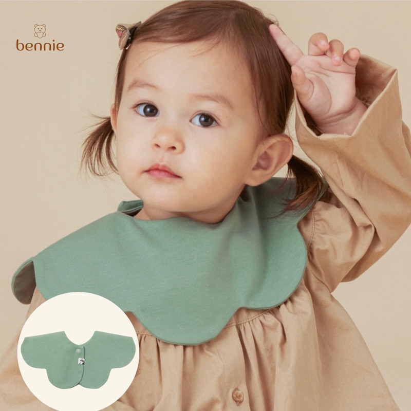 Yếm cổ tròn cotton xoay 360 độ Konny Hàn dư xịn cho bé 0-2y benniekids
