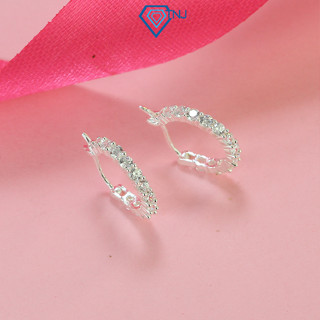  Khuyên tai bạc nữ tròn đính đá chốt bấm TNJ JEWELRY Bông tai bạc 925 đơn giản cá tính BTN0193 - Trang Sức TNJ 
