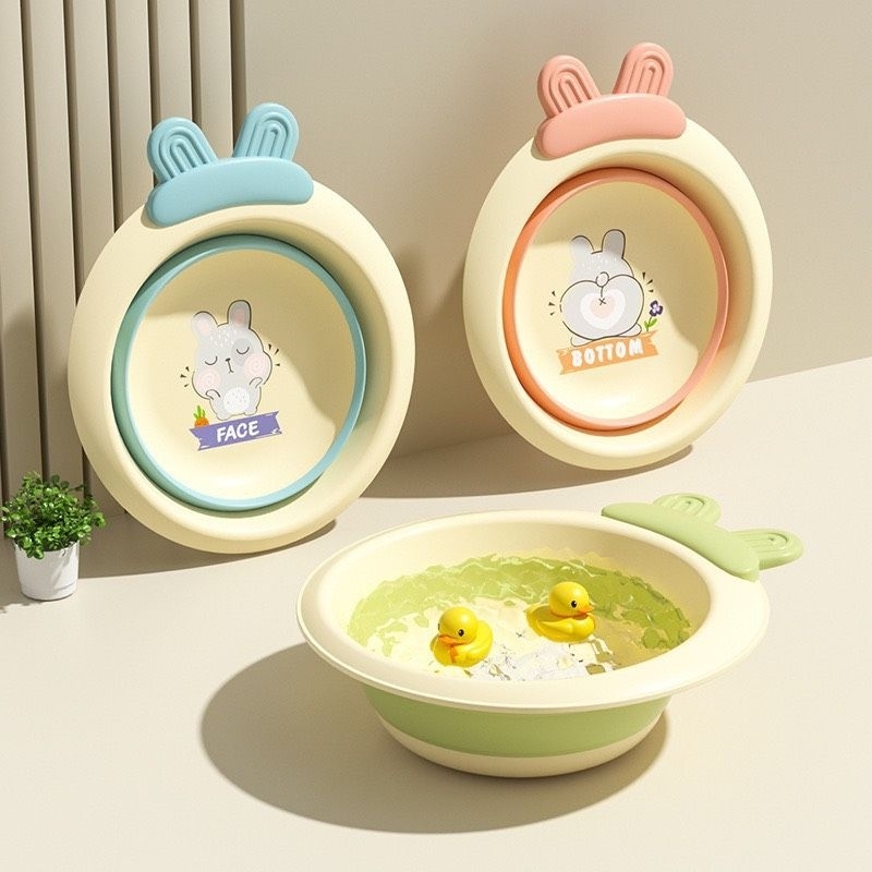 Chậu rửa mặt gập gọn cao cấp tai thỏ cho bé