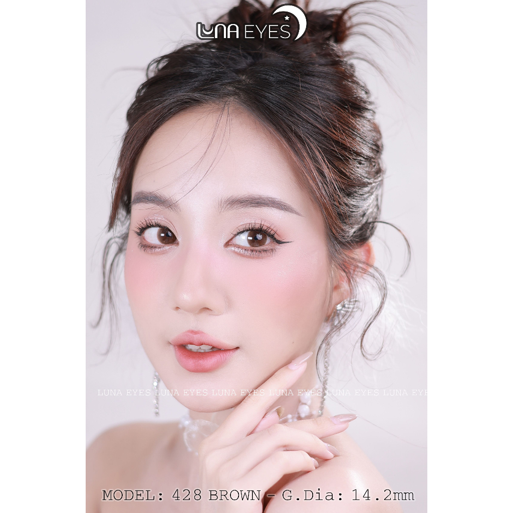 [1-day] Kính áp tròng LUNA EYES 428 Brown, size vừa - lens 1 ngày