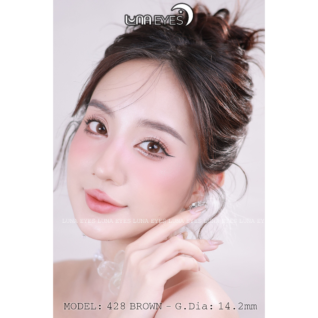 Kính áp tròng LUNA EYES 428 Brown, size vừa - lens 1 ngày