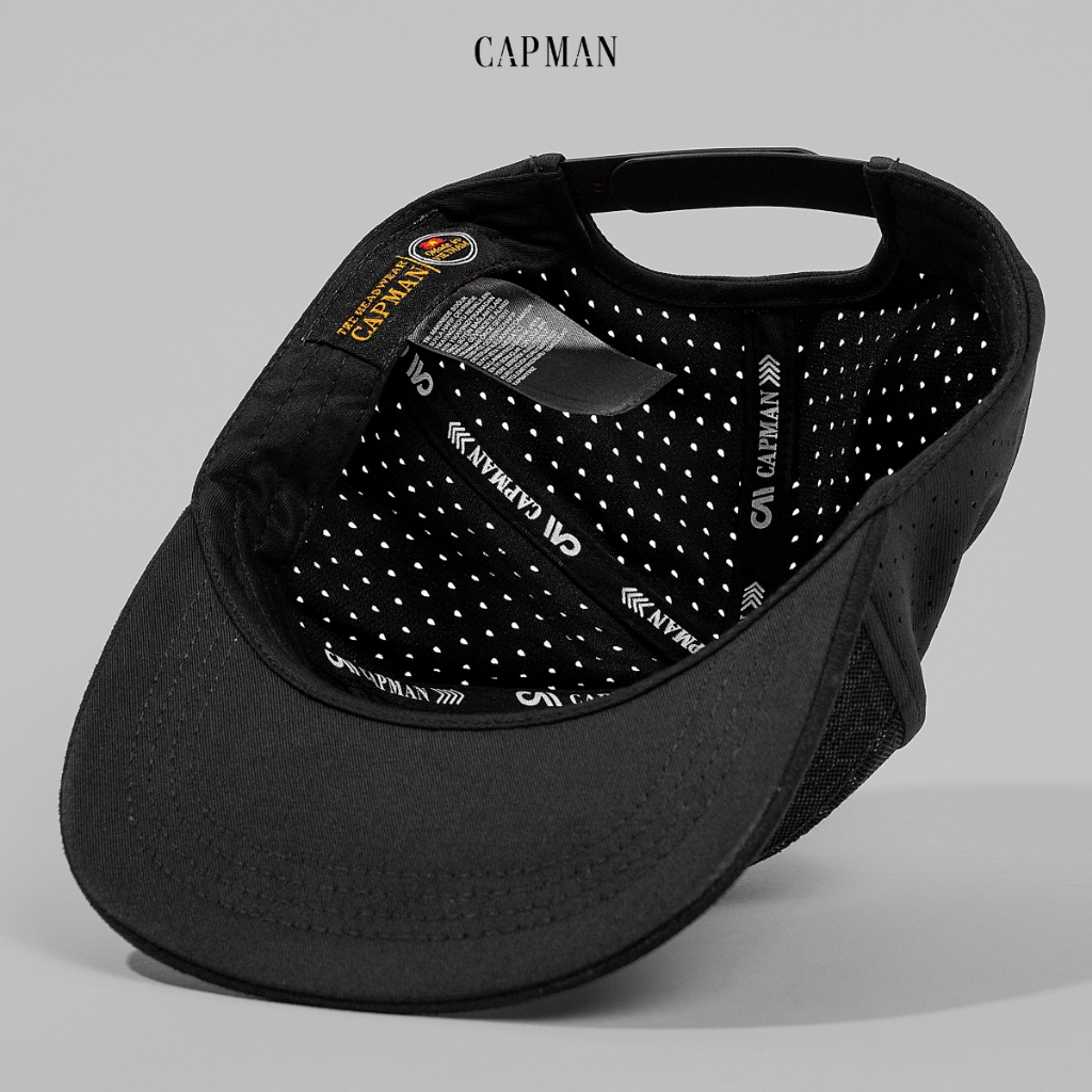 Mũ snapback màu đen camo CAPMAN lưỡi ngang CM37