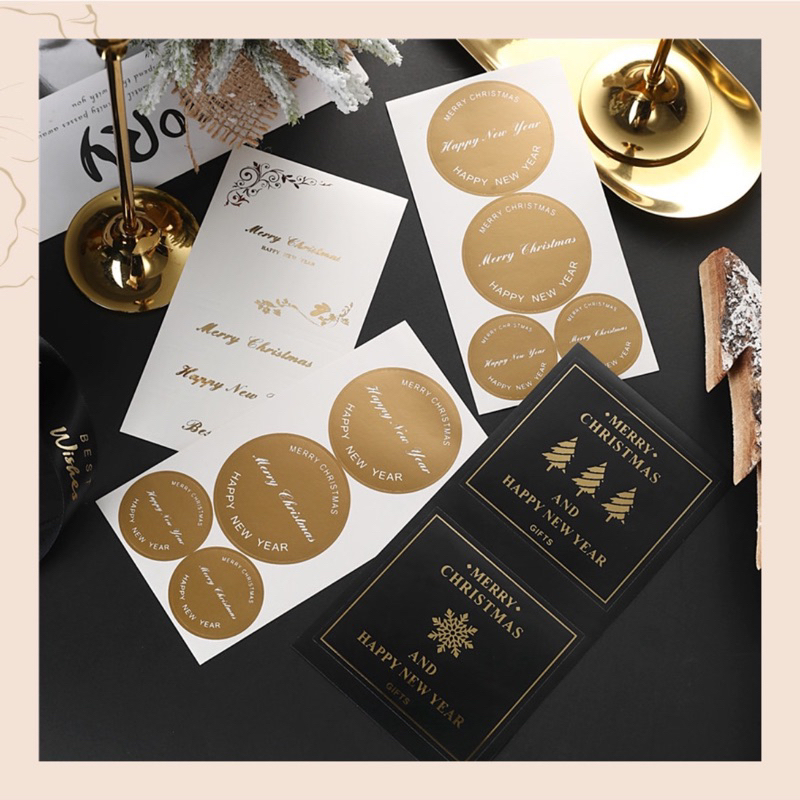 Miếng dán và thẻ treo Merry christmas chúc mừng giáng sinh