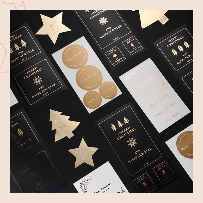 Miếng dán và thẻ treo Merry christmas chúc mừng giáng sinh
