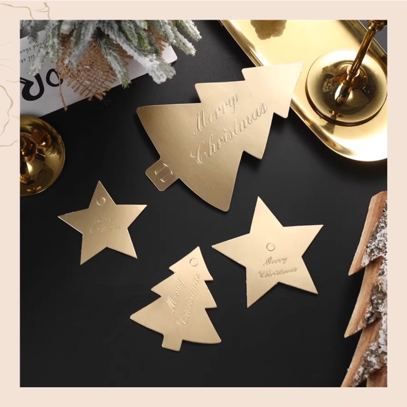 Miếng dán và thẻ treo Merry christmas chúc mừng giáng sinh