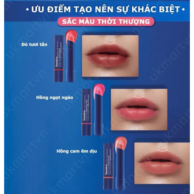 Son dưỡng môi có màu Vaseline Colour+Care 3g