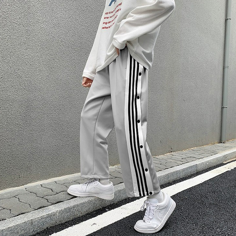 Quần thun ống rộng nam dáng suông cao cấp quần thể thao phối 3 sọc thời trang quần dài Thoáng unisex
