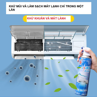 Bình xịt vệ sinh máy lạnh dàn lạnh trong nhà, ngoài xe loại bỏ vi khuẩn trả lại không khí trong lạnh