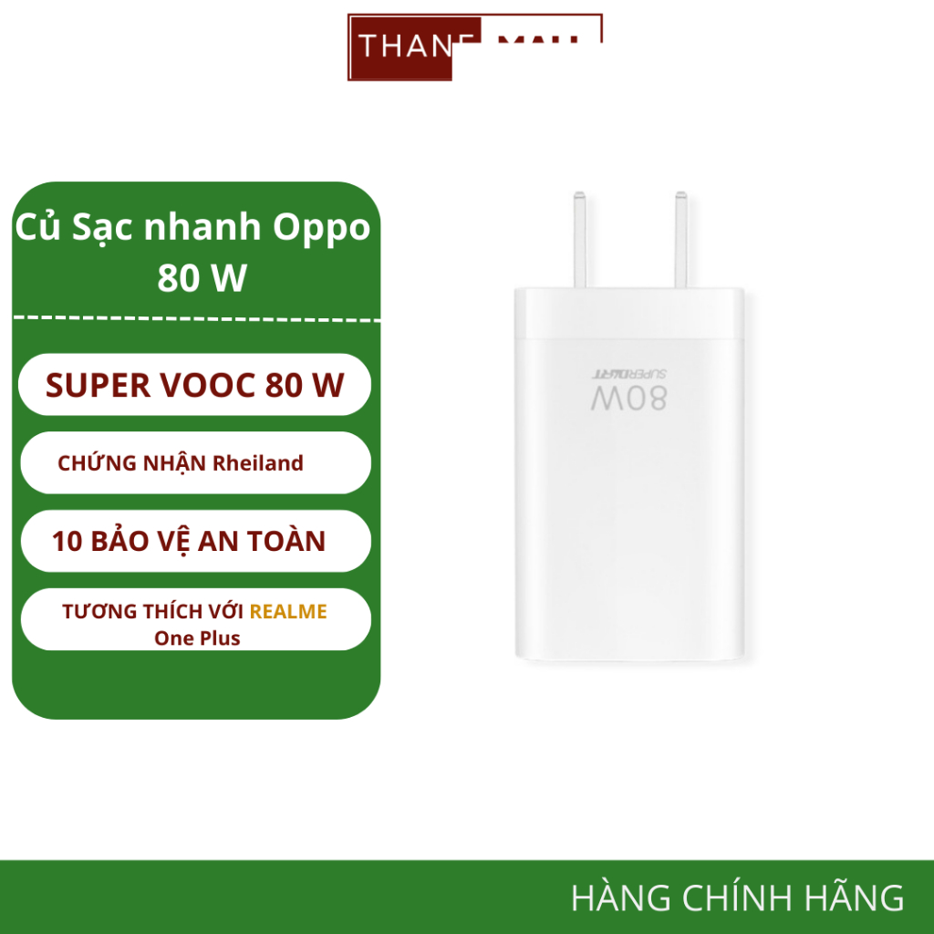 Bộ sạc nhanh Super VOOC 80W cho OPPO Find X5 Pro - Hàng zin máy | Chính hãng Thane