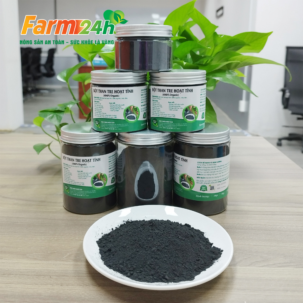 Bột than tre hoạt tính 100% organic, giúp răng trắng sáng, sạch mảng bám ố vàng, tạo màu thực phẩm tự nhiên