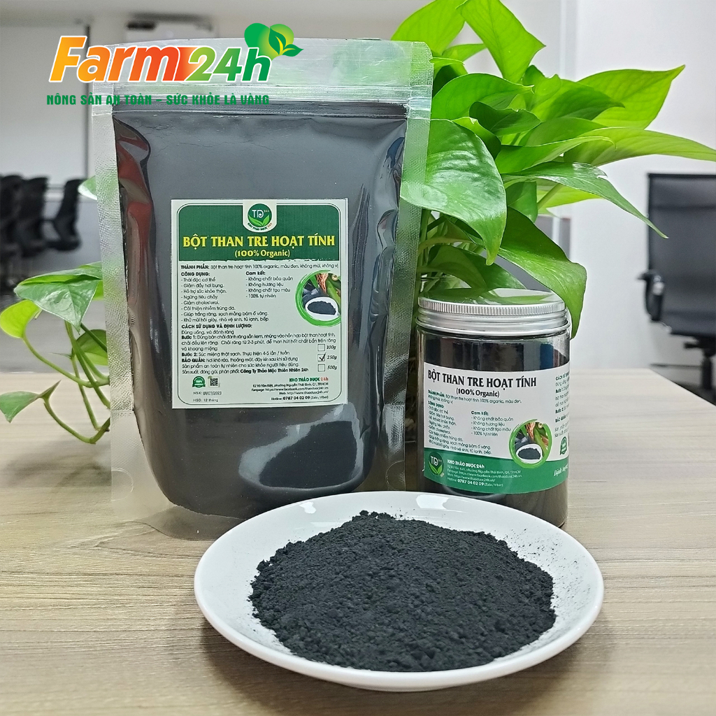 Bột than tre hoạt tính 100% organic, giúp răng trắng sáng, sạch mảng bám ố vàng, tạo màu thực phẩm tự nhiên