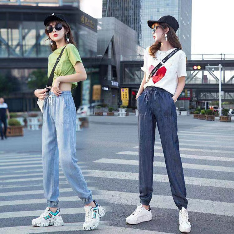 Quần Jogger Lưng Thun Chất Jean Giấy Nhẹ Mát T1Q36