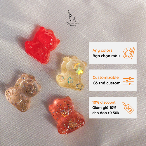 Charm Mèo thần tài cute The Muse gắn kèm móc khóa, bỏ hộp bút, decor tủ kính và hồ cá mang lại may mắn