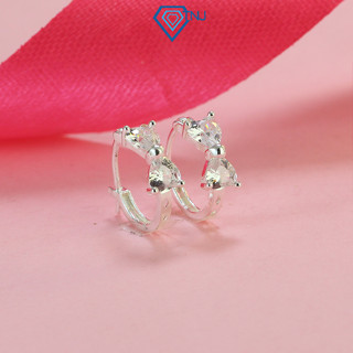  Khuyên tai bạc nữ tròn đính đá chốt bấm TNJ JEWELRY Bông tai bạc 925 hình nơ xinh xắn cá tính BTN0196 - Trang Sức TNJ 