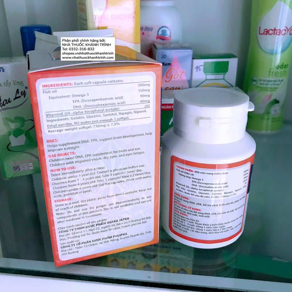 Viên dầu cá trẻ em Omega 3 Kids hộp 60 viên nang