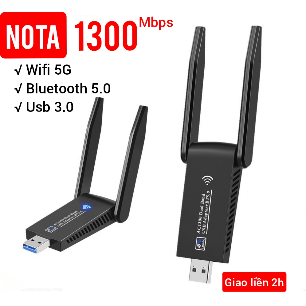 Nâng cấp WiFi 5G dễ dàng với USB 3.0 WIFI siêu tốc 1300Mbps bắt 5GHz cho máy bàn PC laptop