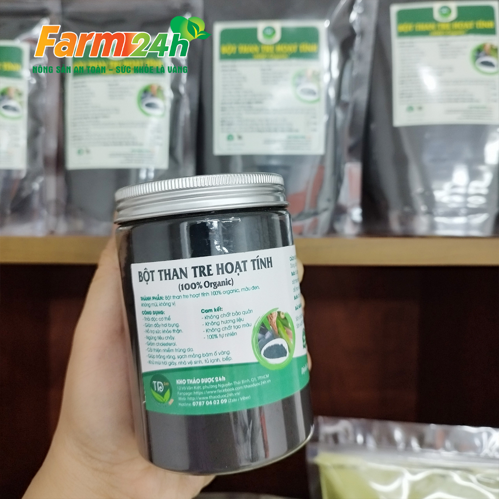 Bột than tre hoạt tính 100% organic, giúp răng trắng sáng, sạch mảng bám ố vàng, tạo màu thực phẩm tự nhiên