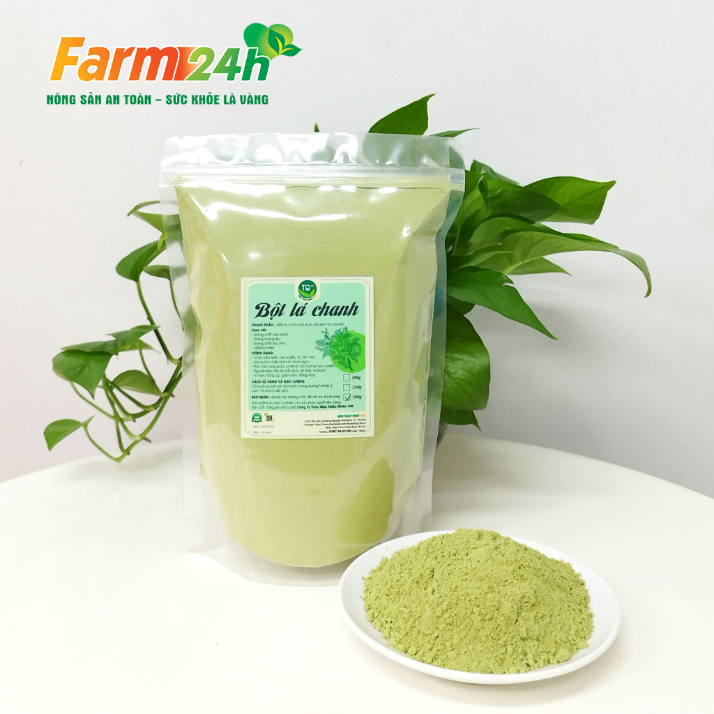 Bột lá chanh sấy lạnh nguyên chất 100%, gia vị thơm ngon, dùng pha chế, nấu lẩu, trắng da, giảm ná.m, trắng răng