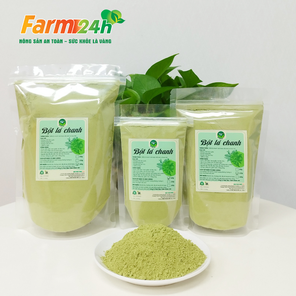 Bột lá chanh sấy lạnh nguyên chất 100%, gia vị thơm ngon, dùng pha chế, nấu lẩu, trắng da, giảm ná.m, trắng răng