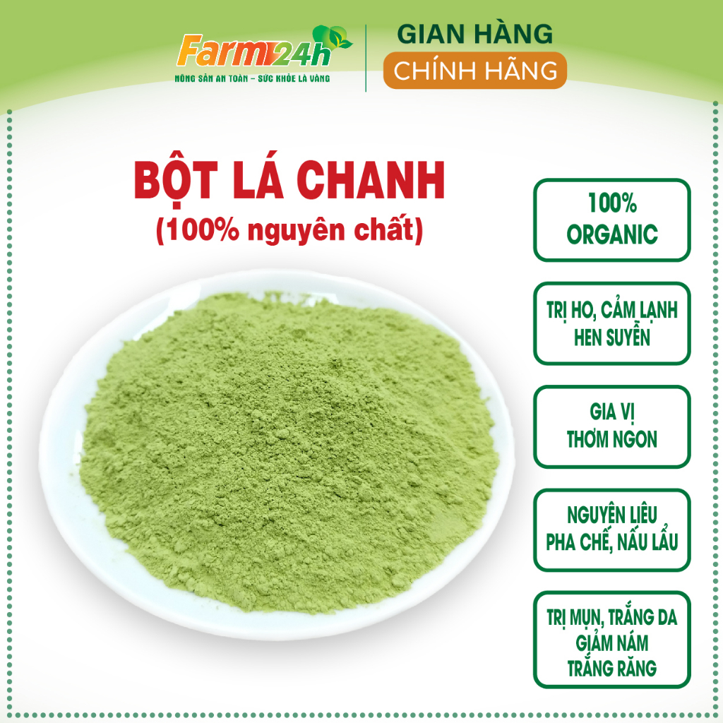 Bột lá chanh sấy lạnh nguyên chất 100%, gia vị thơm ngon, dùng pha chế, nấu lẩu, trắng da, giảm ná.m, trắng răng