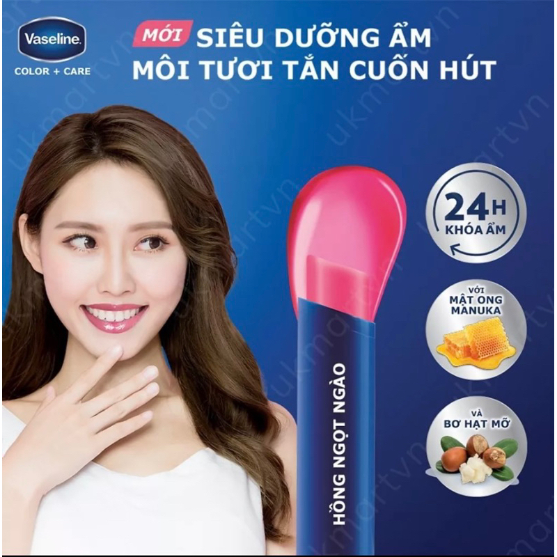 Son dưỡng môi có màu Vaseline Colour+Care 3g