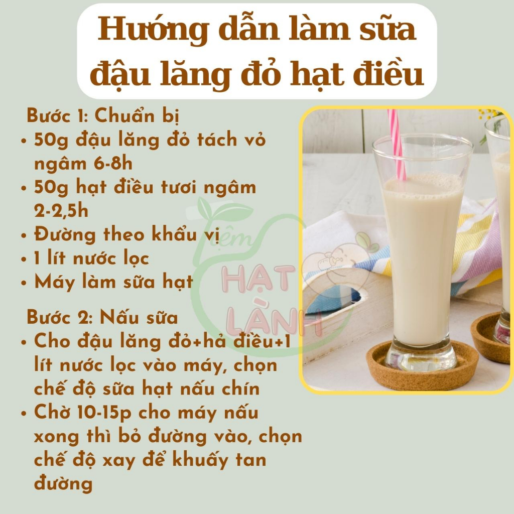 Đậu lăng đỏ hữu cơ tách vỏ nguyên hạt túi 100g, 200g, 500g - Tiệm Hạt Lành