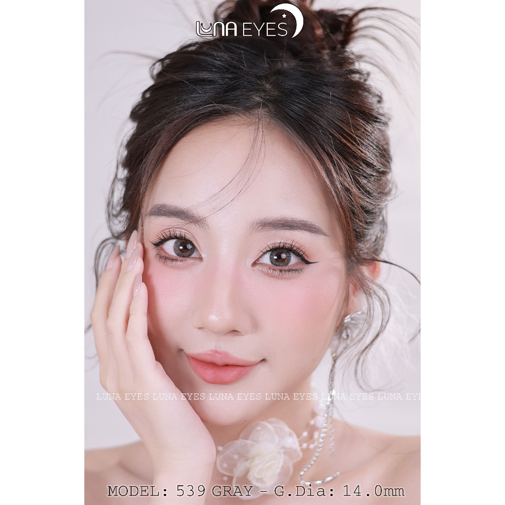 [1 year] Kính áp tròng LUNA EYES 539 GRAY - Lens size nhỏ