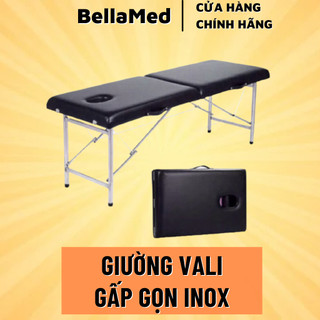 Giường massage gấp vali chân inox