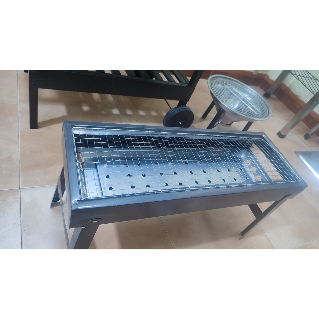 Bếp nướng than hoa bằng tôn mỏng dùng 1 mùa di picnic dã ngoại KT 60x23