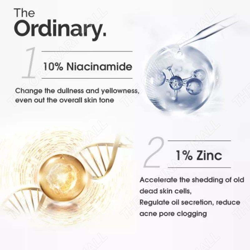 Serum the ordinary Niacinamide 10% + Zinc 1% Serum dưỡng da phục hồi da chính hãng